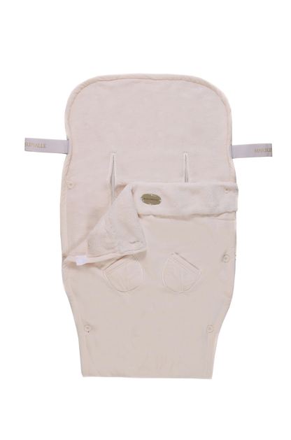 Creamy Slumber Cream Luxury Velveteen Stroller Blanket